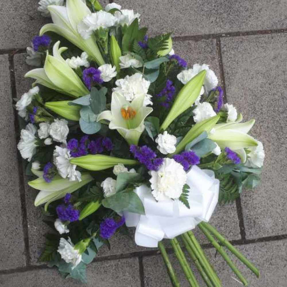 White and Purple Lily Spray